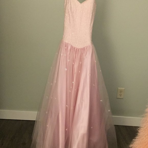Vintage Pink Prom Dress - Picture 1 of 9